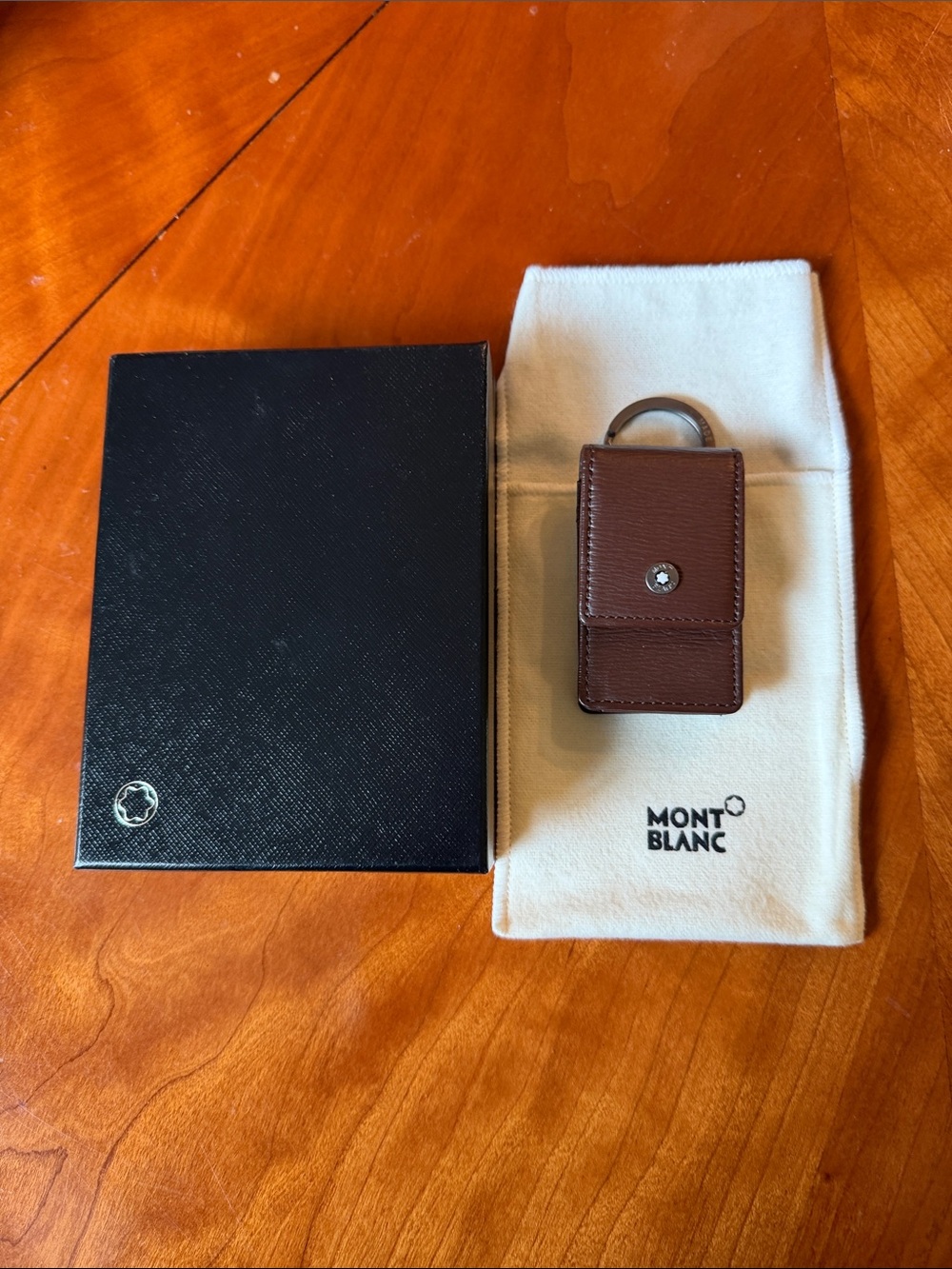 Mont Blanc 4810 Westside Key Ring & Coin Case New In Box Brown Leather